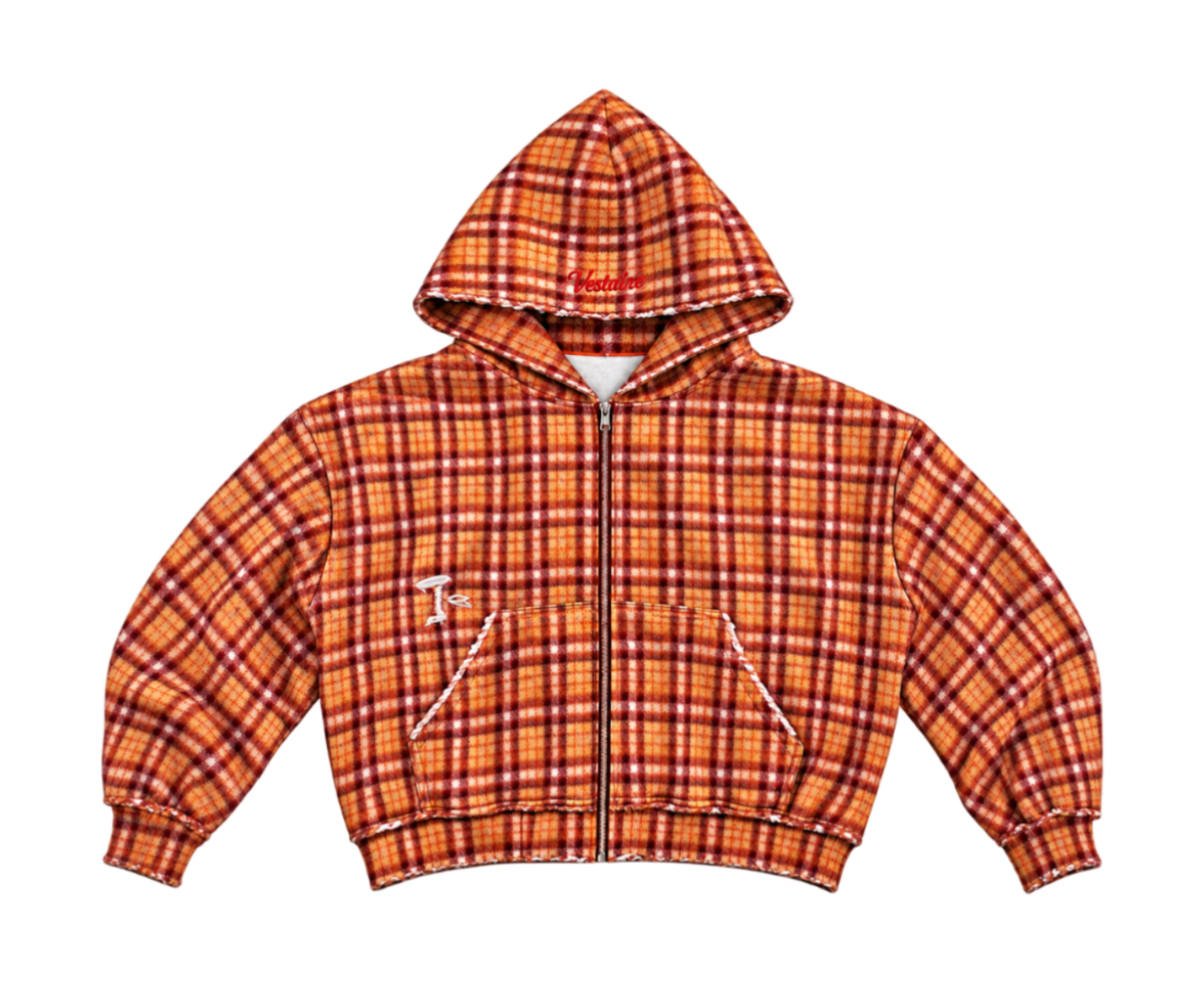 Honey Plaid Zip-up